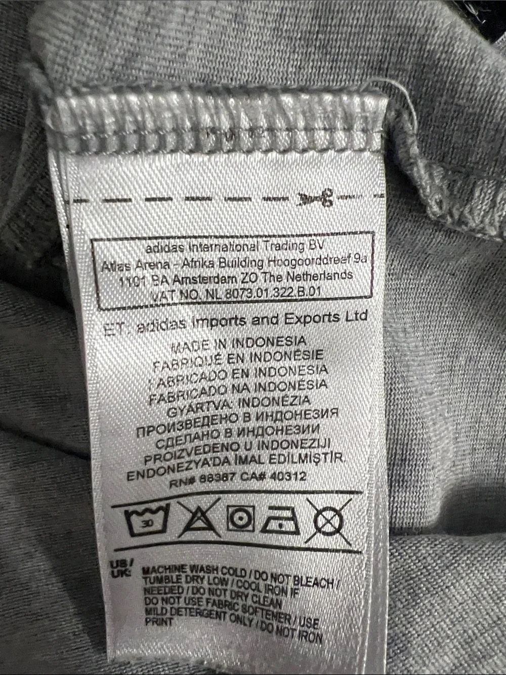 adidas Grey Skateboarding Tee with Maroon 'Official' Graphic
